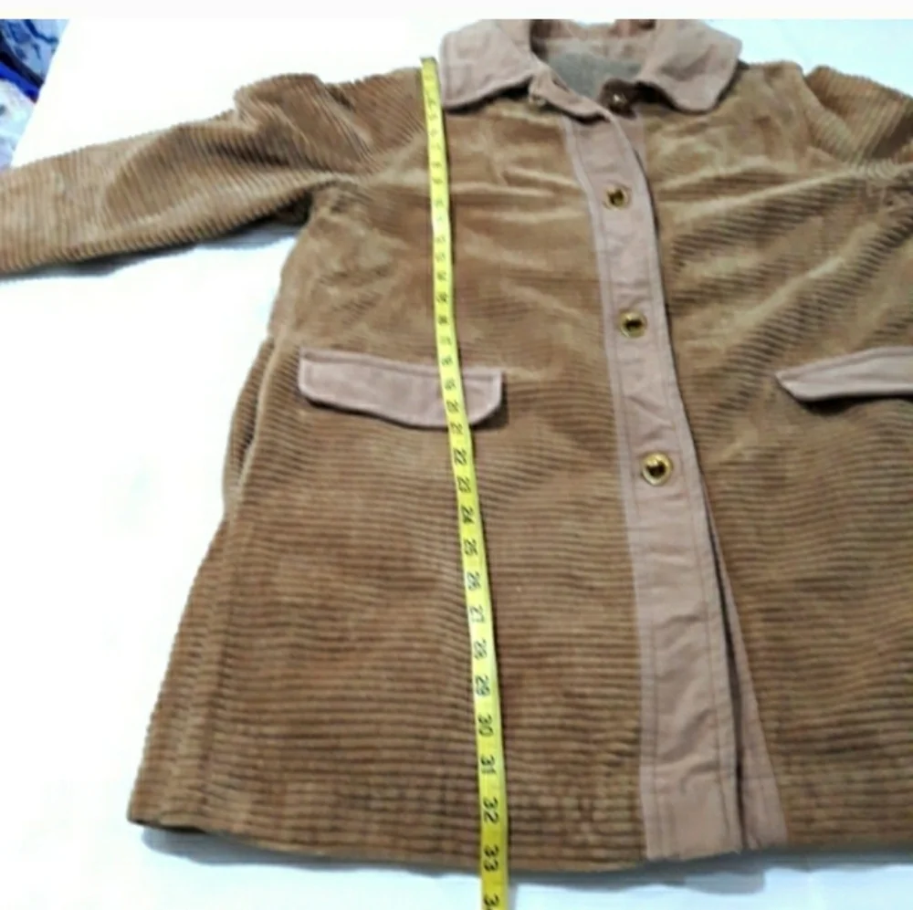 Vintage Amco Tan Wide Whale Corduroy Coat With Sherpa Lined Warm Size M/L - Picture 13 of 13